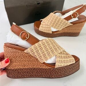 Women's Raffia Wedge Sandals - 8 NWT